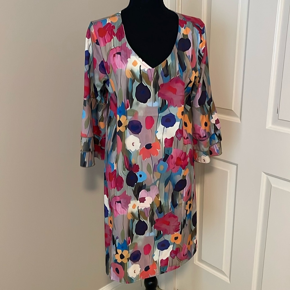 Dress in multi color print: size medium